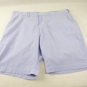 Polo Ralph Lauren Seersucker Shorts 38 Blue Striped Golf Stretch Lightweight